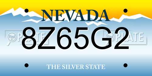 8Z65G2 Nevada License Plate