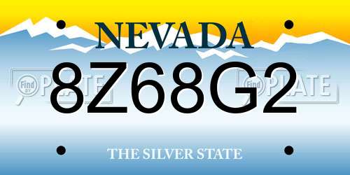 8Z68G2 Nevada License Plate