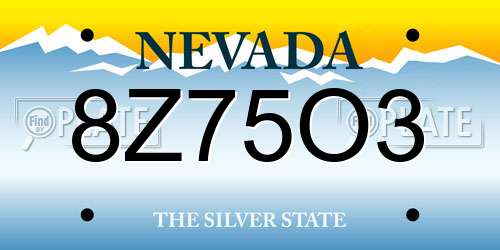 8Z75O3 Nevada License Plate