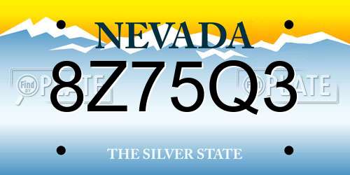 8Z75Q3 Nevada License Plate