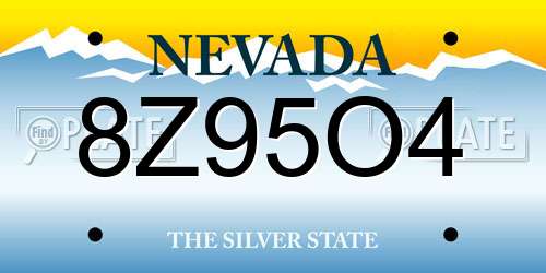 8Z95O4 Nevada License Plate