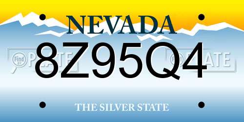 8Z95Q4 Nevada License Plate