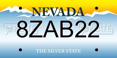 8ZAB22 Nevada License Plate