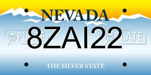 8ZAI22 Nevada License Plate