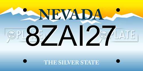 8ZAI27 Nevada License Plate