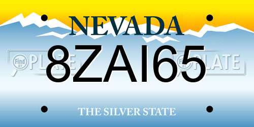 8ZAI65 Nevada License Plate