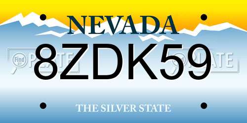 8ZDK59 Nevada License Plate