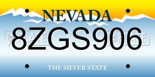 8ZGS906 Nevada License Plate