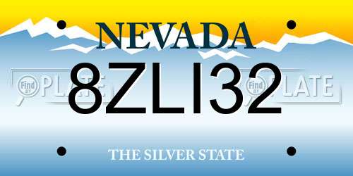 8ZLI32 Nevada License Plate