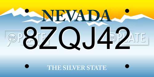 8ZQJ42 Nevada License Plate