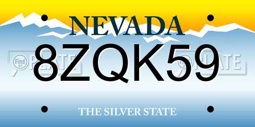 8ZQK59 Nevada License Plate