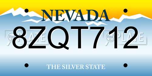 8ZQT712 Nevada License Plate