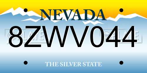 8ZWV044 Nevada License Plate
