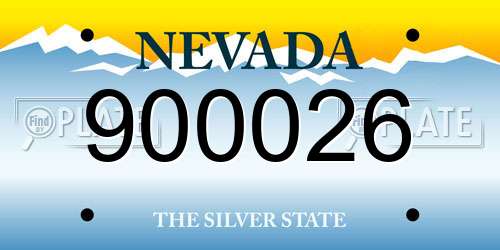 900026 Nevada License Plate