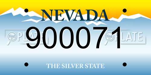 900071 Nevada License Plate