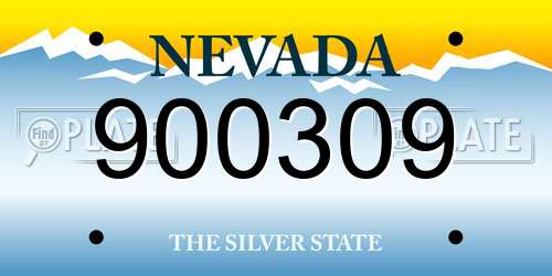 900309 Nevada License Plate