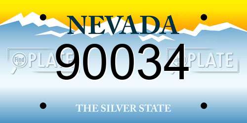90034 Nevada License Plate