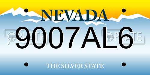 9007AL6 Nevada License Plate