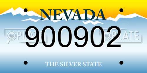 900902 Nevada License Plate