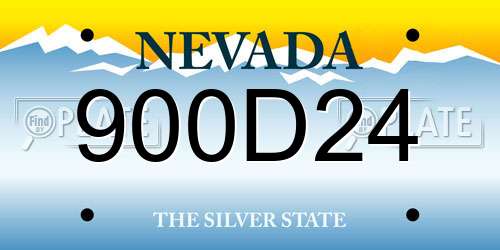 900D24 Nevada License Plate