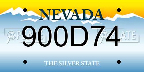 900D74 Nevada License Plate