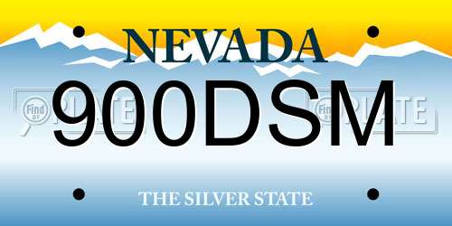 900DSM Nevada License Plate