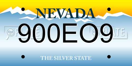 900EO9 Nevada License Plate