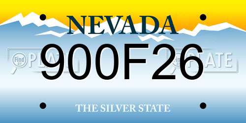 900F26 Nevada License Plate