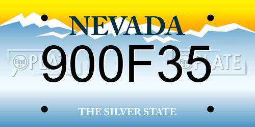 900F35 Nevada License Plate
