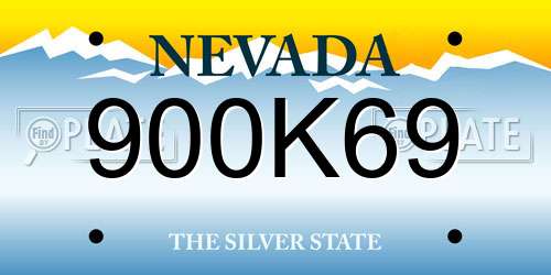 900K69 Nevada License Plate