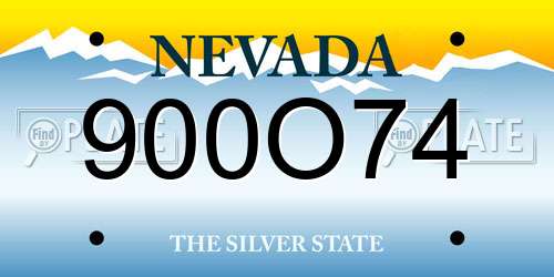 900O74 Nevada License Plate