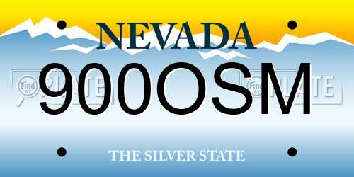 900OSM Nevada License Plate