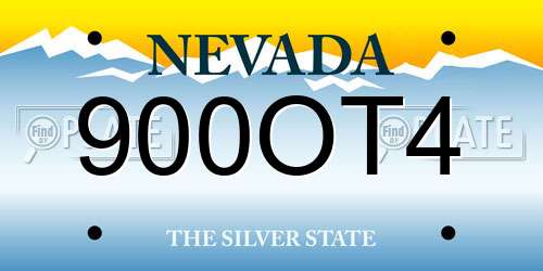 900OT4 Nevada License Plate