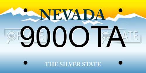 900OTA Nevada License Plate