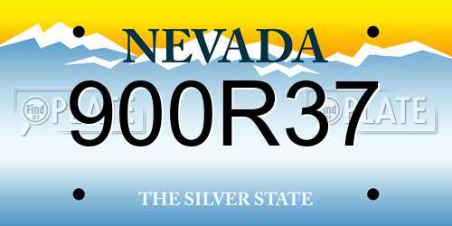 900R37 Nevada License Plate