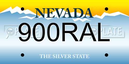 900RAL Nevada License Plate