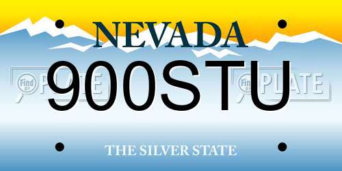 900STU Nevada License Plate