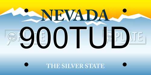 900TUD Nevada License Plate