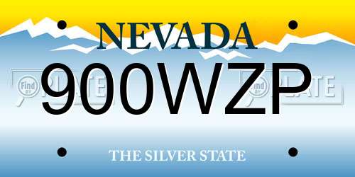900WZP Nevada License Plate