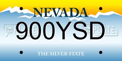 900YSD Nevada License Plate