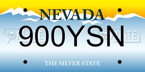 900YSN Nevada License Plate