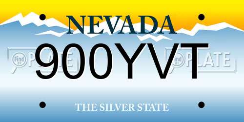 900YVT Nevada License Plate