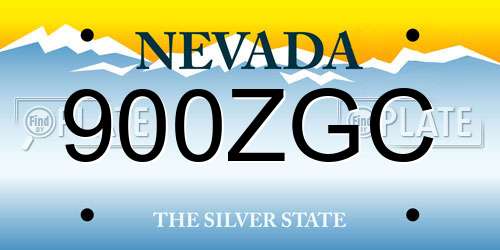 900ZGC Nevada License Plate
