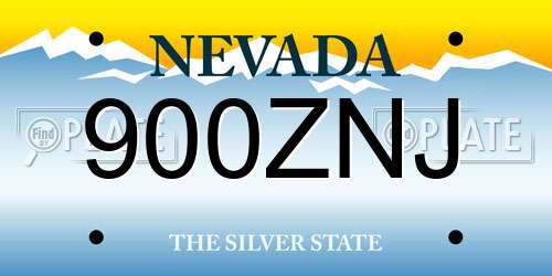 900ZNJ Nevada License Plate