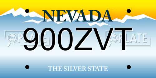 900ZVT Nevada License Plate