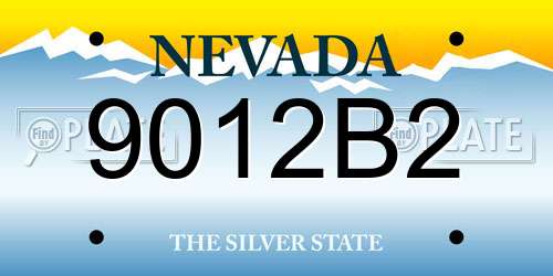 9012B2 Nevada License Plate