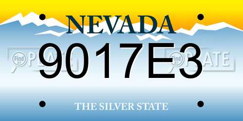9017E3 Nevada License Plate