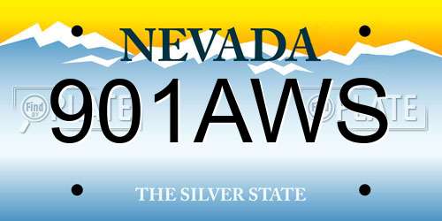 901AWS Nevada License Plate