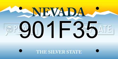 901F35 Nevada License Plate