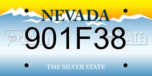 901F38 Nevada License Plate